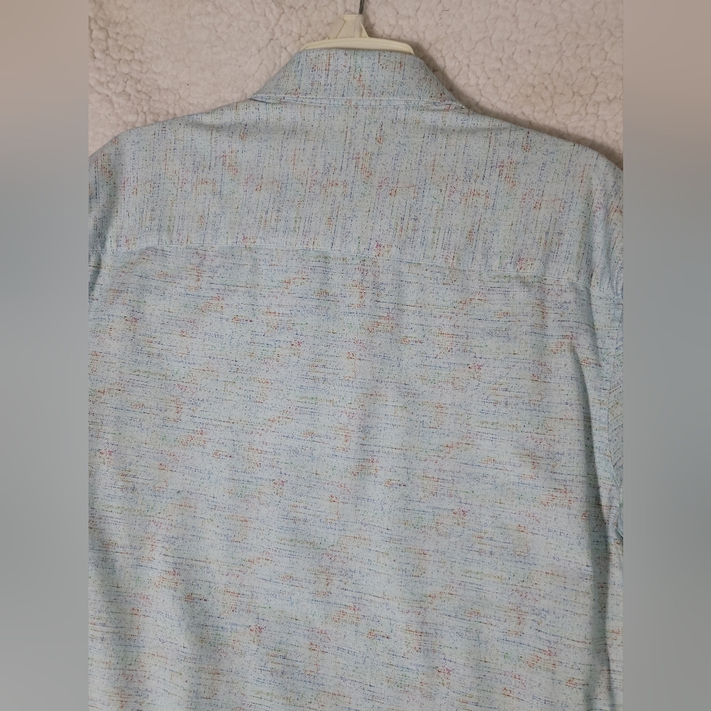 Bugatchi Sky Blue Patterned Button Down Shirt Siz… - image 8